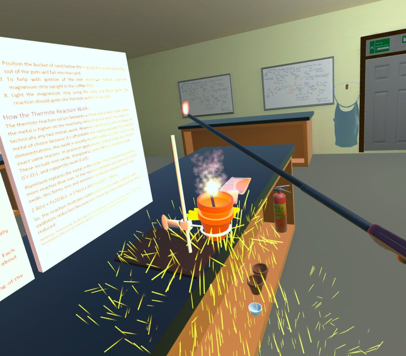 Experience a Thermite Reaction in the VR Chemistry Lab!